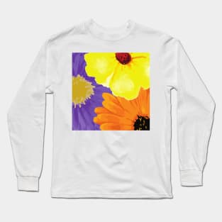 Spring Flowers in the Garden, Springtime Watercolor Flowers Long Sleeve T-Shirt